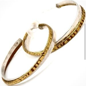 Silpada RARE Vintage 2 toned/textured
Sterling Silver & Gold Earrings Very HTF